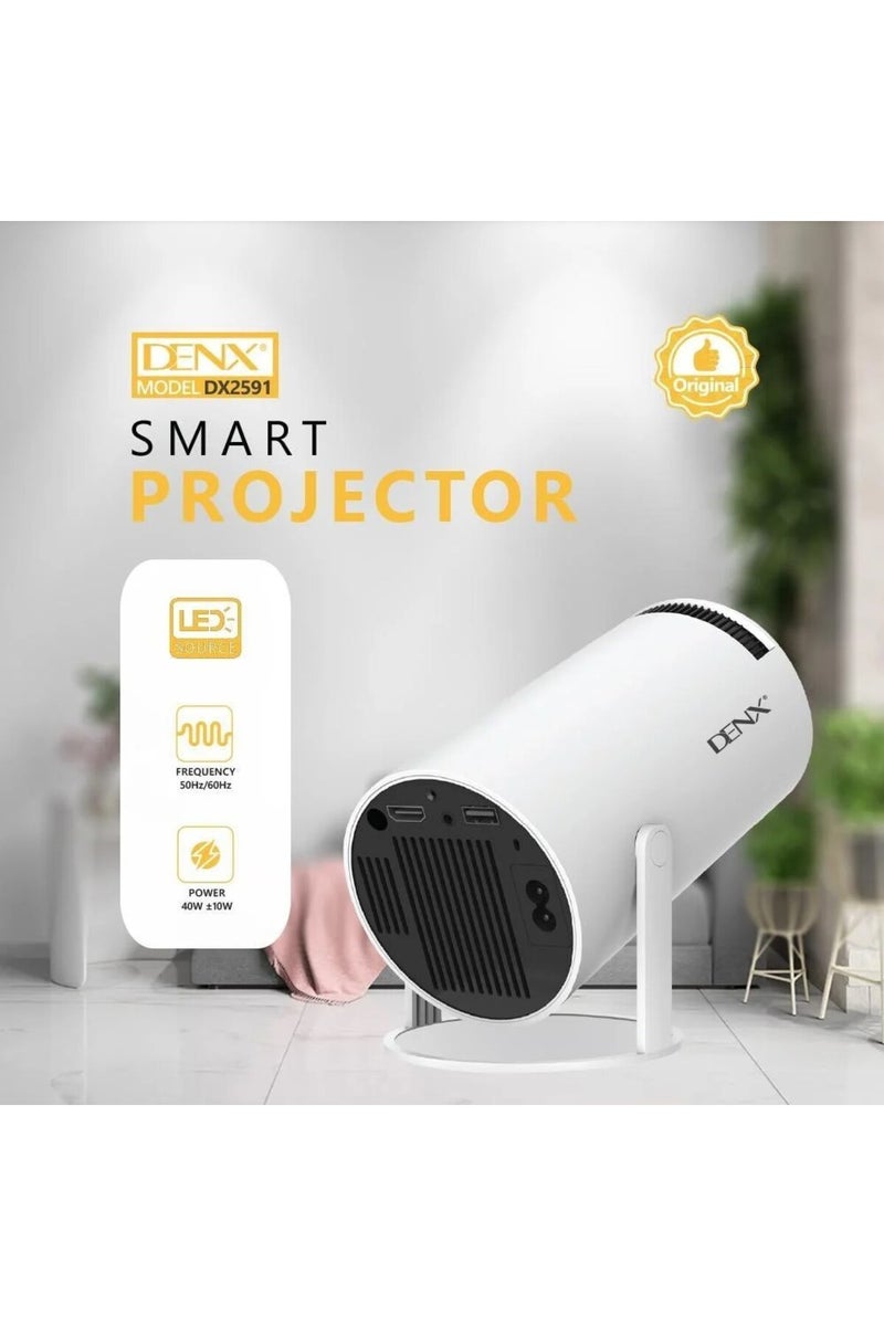 دينكس بروجيكتر صغير محمول 8000 لومن اندرويد 12 يدعم WIFI وبلوتوث بدقة 1080p وقابل للدوران - Image 2